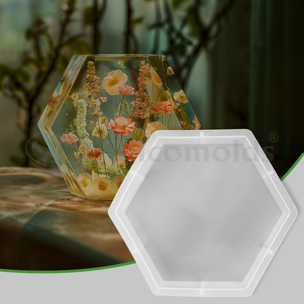 SILICOMOLDS - 8" X 50mm - HEXAGON DEEP CASTING MOLD - URP210-RM